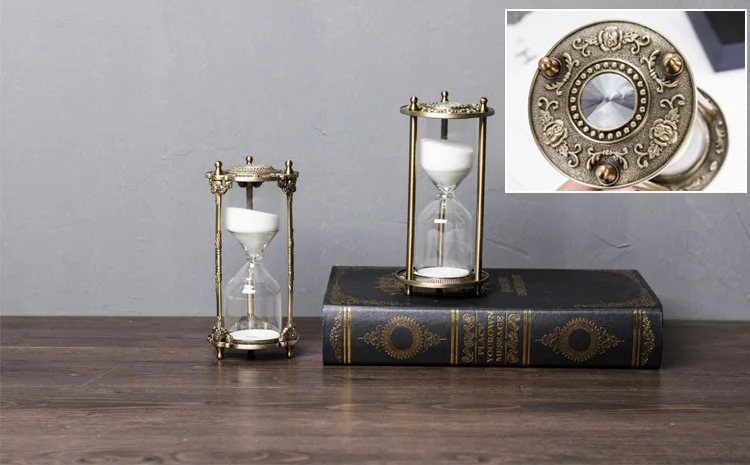 Европейский ретро 15/30 мин песочные часы для металла+ стекло декоративные песочные часы таймер для украшения дома A06-1