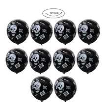 10 pcs 12 polegada globos de ar balões de látex Halloween pirata do crânio piratas tema da festa de aniversário decoração suprimentos crianças brinquedos preto