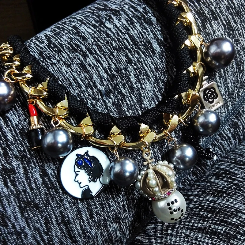 Mimiyagu дизайнерское стильное жемчужное ожерелье Чокеры для женщин серое жемчужное Смешанное массивное ожерелье