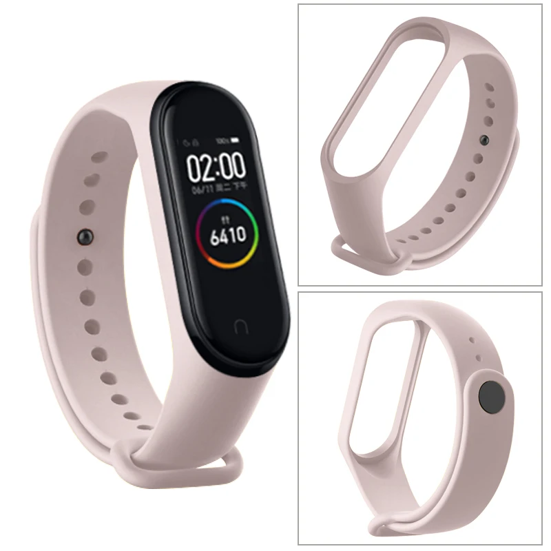 

Strap For Xiaomi Mi Band 4 Strap 2 in 1 Pink Wine Red Color Silicone Wristband Bracelet Xiomi Miband 4 3 Band4 Protector Film