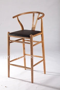 

Modern Design solid wooden Bar Chair Solid Wooden Counter Stool PU Leather soft Cover wood Bar Stool Seat Height 64cm 76cm stool