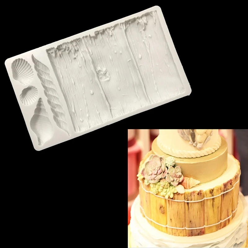 

Tree Bark Shell Shaped Silicone Cake Mold Chocolate Biscuits Pastry Tool Fondant Cake Decoration Mold Baking Tool