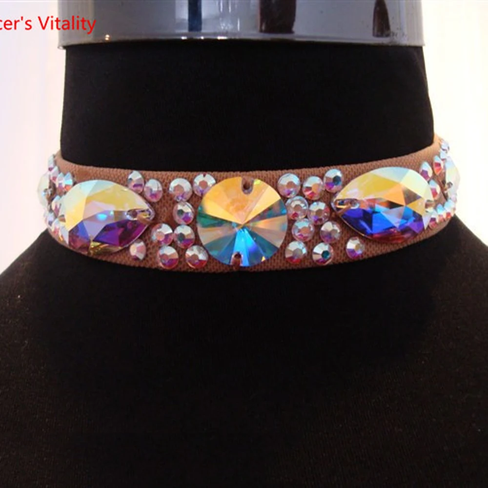 New Arrival Latin Dance Accessories Necklace Women Full Austrian drill