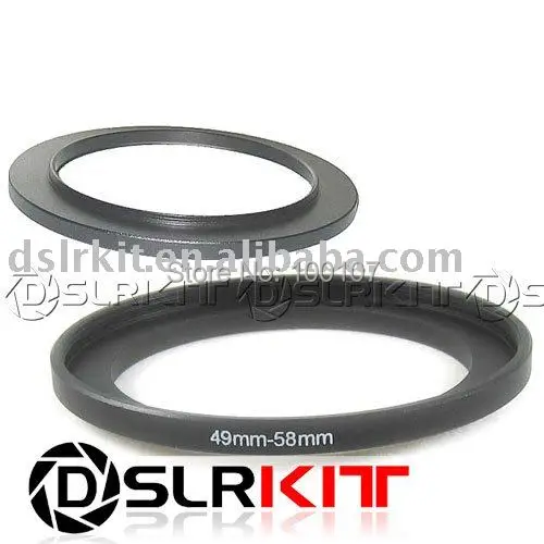 

Black Aluminum 49mm-58mm 49-58 mm Step Up Filter Ring Stepping Adapter