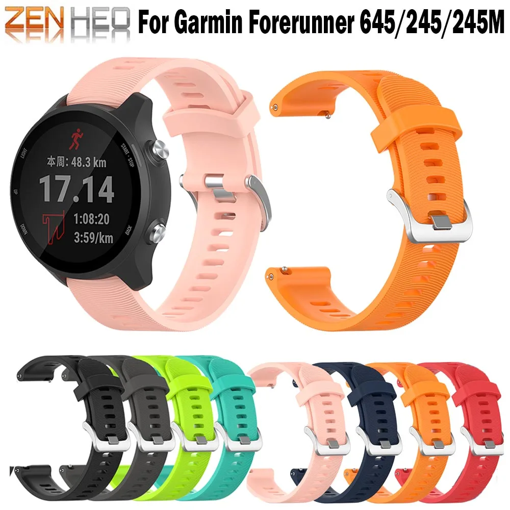 

Sports Silicone Replacement Watch Band for Garmin Forerunner 245M 245 Strap For Garmin vivoactive 3/Forerunner 645 Bracelet Belt