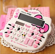 Cute Kitty Cats Pattern 12 digits Dual power (solar power + AA battery) scientific calculator for Office work freeshipping