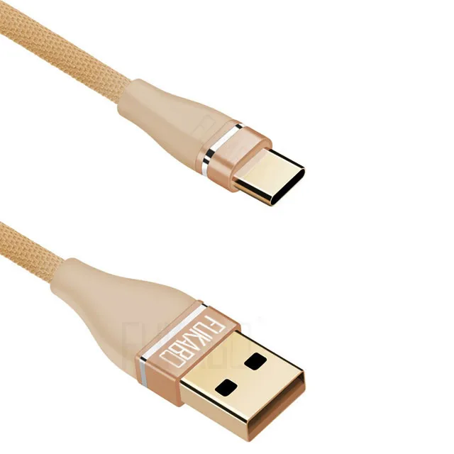 Usb-кабель для быстрой зарядки 3A type C для samsung A50 S8 S9 S10, зарядный кабель для Xiao mi Red mi Note 7 mi 9, кабель для мобильного телефона - Цвет: Gold