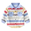 2022 printemps automne 2-8 10 12 ans à manches longues poche coloré rayé couleur Patchwork coton bébé enfants garçon chemises pour enfants ► Photo 1/6