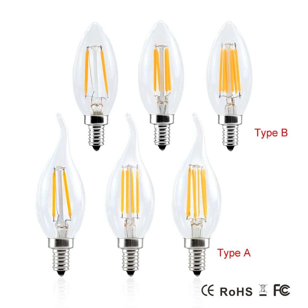 Диммируемая Светодиодная лампа E12/E17 2/4/6 Вт 120 В 110 В|light siren|e12 lede12 light socket |