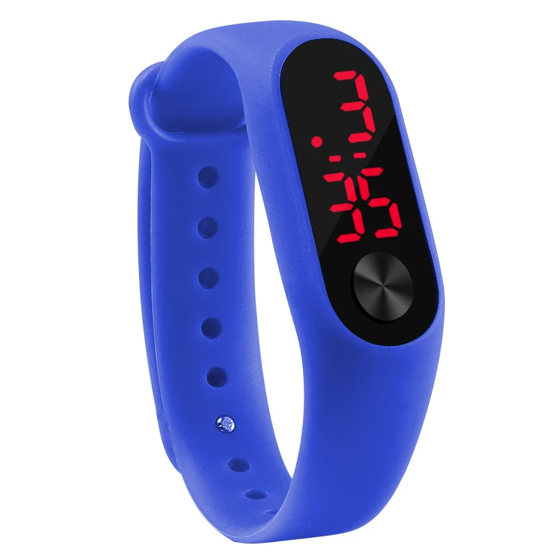 Модные мужские светодиодные цифровые часы для женщин, повседневные спортивные наручные часы для йоги из силикона, детские часы, часы-браслет для улицы - Цвет: Blue