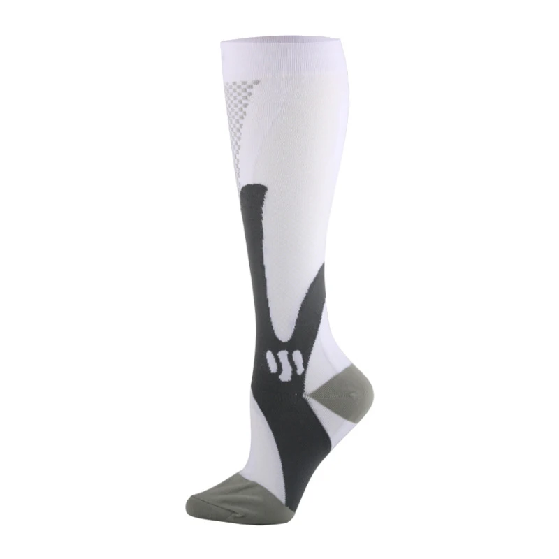 2 пары медицинских альтических компрессионных носков для мужчин кормящих Производительность носки для бега марафон FH99 - Цвет: Белый