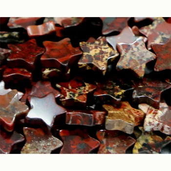

Wholesale Natural Red BRECCIATED Jasper Flat Star Shape Loose Small Beads 4-10mm Fit Jewelry DIY Necklace or Bracelet 15" 03081
