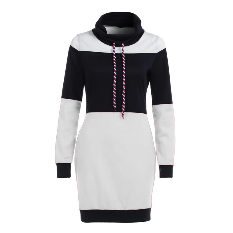 Pullover Dress Woman Knitwear Winter Long Sleeve Women Collared Long Sleeve Dress Casual Bodycon Short Mini Sundress N21#N (10)