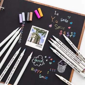 

20 Pcs/Lot Soft Metallic Micron Pen Detailed Marking Color Metal Marker for Album Micron Drawing Marker Pen Set Stationery