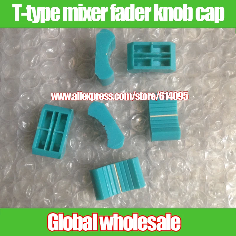 15pcs light blue T type mixer fader knob cap / long 24MM width 13.5MM