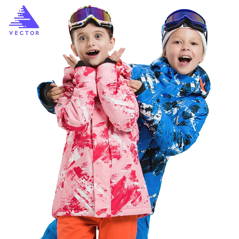 الفتيان فتاة سترة تزلج للماء صامد للريح تزلج على الجليد الاطفال سترة تزلج الأطفال في الهواء الطلق الدافئة مقنعين على الجليد الملابس الرياضي...