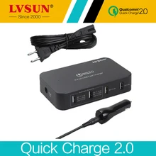 Lvsun 5 В 2.4a 4 Порты 4in1 Универсальный USB Быстрый Зарядное устройство 2.0 автомобильный адаптер для Samsung Galaxy Note 4 Примечание 3 S3 S4 смартфон ls-q4u