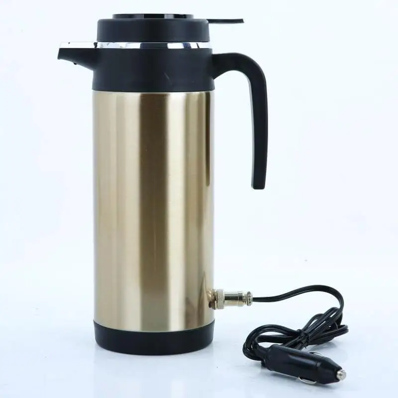 1200ML 304 Stainless Steel 12V 24V Car Electric Kettle Car Heating Water Bottle Travel Thermos Bottle Auto Boiling
