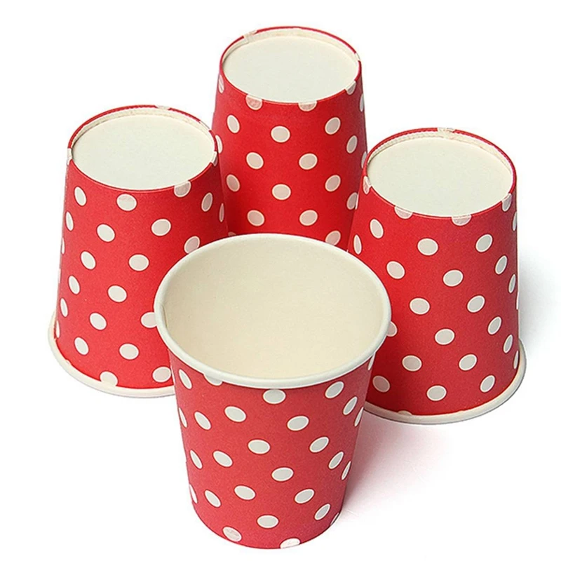 50 шт. бумажные стаканчики в горошек одноразовая посуда украшения для свадьбы дня