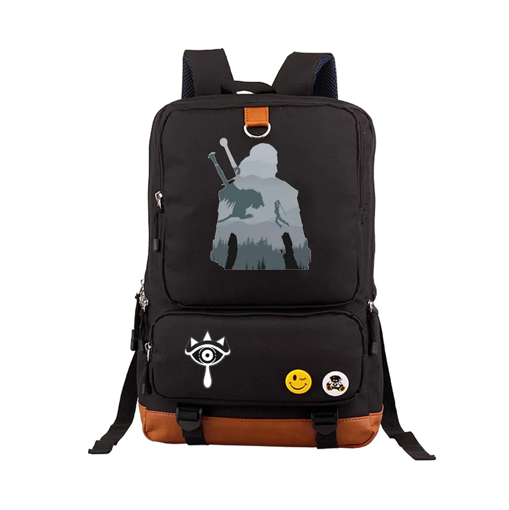 

Game HOT Breath of the Wild Backpack Black Logo Canvas Bag Anime Unisex School Backpack for Girl Boy Travel Knapsack