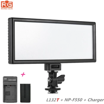

Viltrox L132T LED Photography Lights Studio Ultra-thin LCD Video Light + F550 Battery + Charger for Camera DV Camcorder