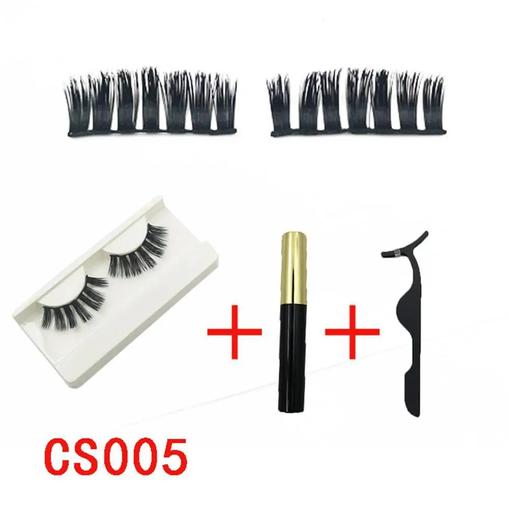 3pcs/set Magnetic eyelashes with Magnetic Eyeliner Eyelash applicator 3D natural false eyelashes Kit magnet false eye lashes