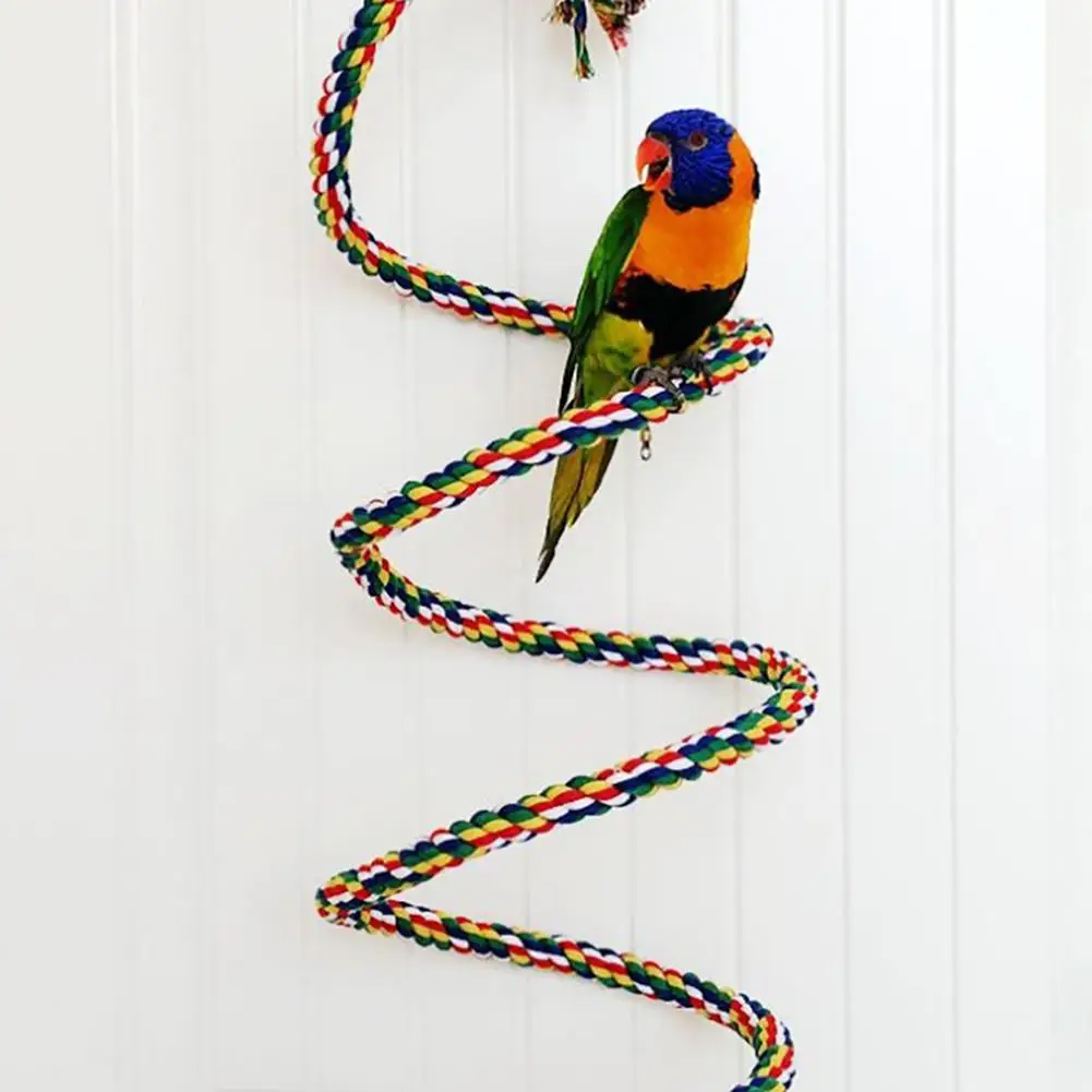 Попугаи игрушки Pet птица стоя качелей упражнения Радуга Хомяк Попугай игрушки Хлопок Веревка Птица лестница с расклешенными 3 вида стилей