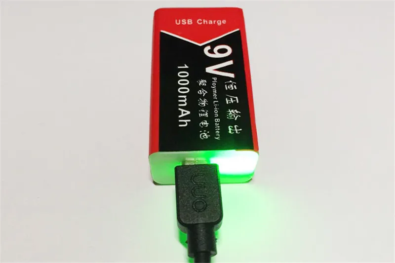 

1PCS 9V Battery 1000mAh micro USB Rechargeable Lipo Battery 9V Battery