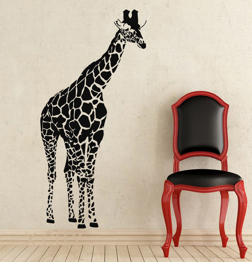 

Giraffe African Animals Jungle Safari Wall Decals Tropical Vinyl Sticker Living Room Decor Baby Kids Nursery Home Mural Stencil