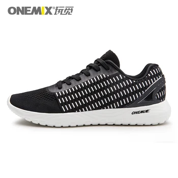 

ONEMIX Men Running Shoes Breathable Casual Shoes Black Lightweight Sneakers Trainers