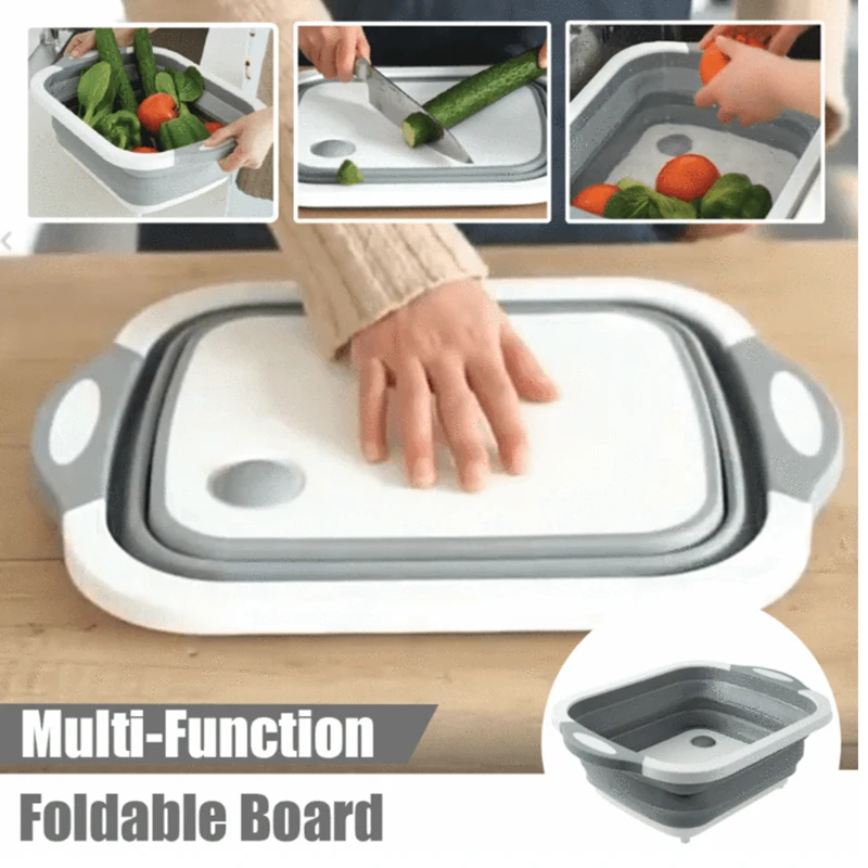 

Foldable Multi-Function Chopping Board Vegetable Fruit Washing Basket Board Cutting Boards Kitchen Chopping Block Tool Dropship