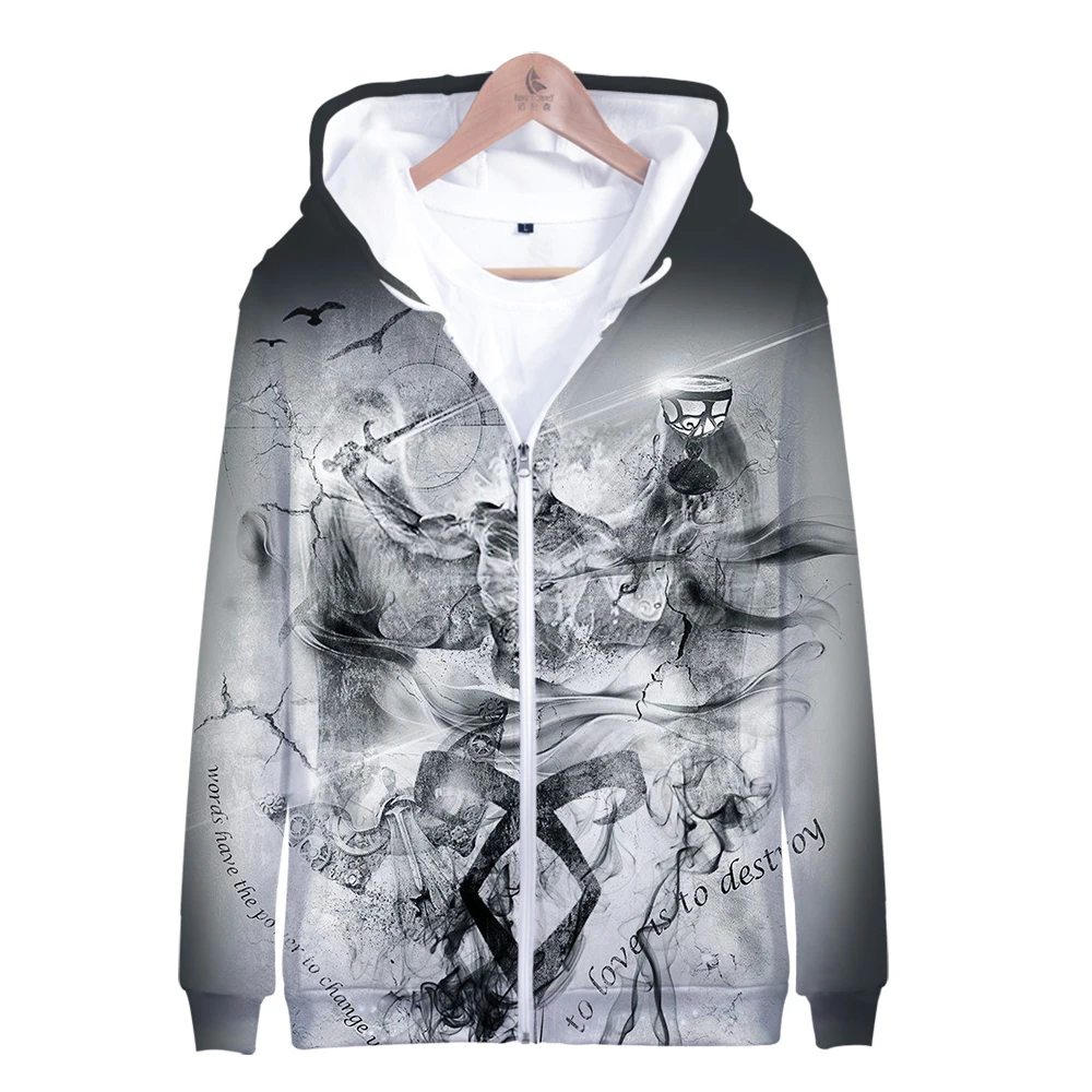 

Leisure HIP HOP 3D Shadowhunters Hoodie Cool accessories Cool Zipper Sweatshirt Harajuku Arrival Women/men Winter Zipper Coats