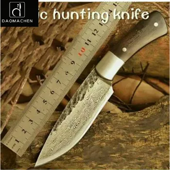 

Free Shipping Hunting Knife Damascus steel Knife Nordic Hand Forged Knife Sharp Knives Pattern Steel with High Hardness