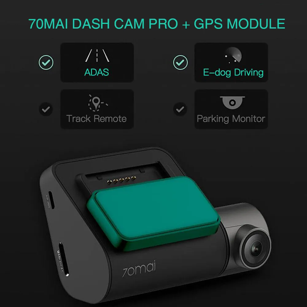 Gps модуль для 70mai Dash Cam pro gps ADAS 1944P HD 150Pix Автомобильный видеорегистратор 140 градусов FOV ночная версия Wi-Fi функция