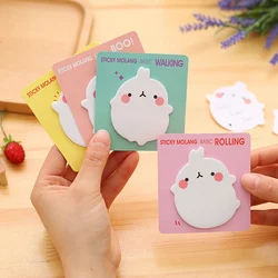 Bloc Notes lapin blanc, 1 pièce, 20 feuilles, étiquette autocollante, en Carton, signet, en papier, pour enfants, étudiants, cadeau 