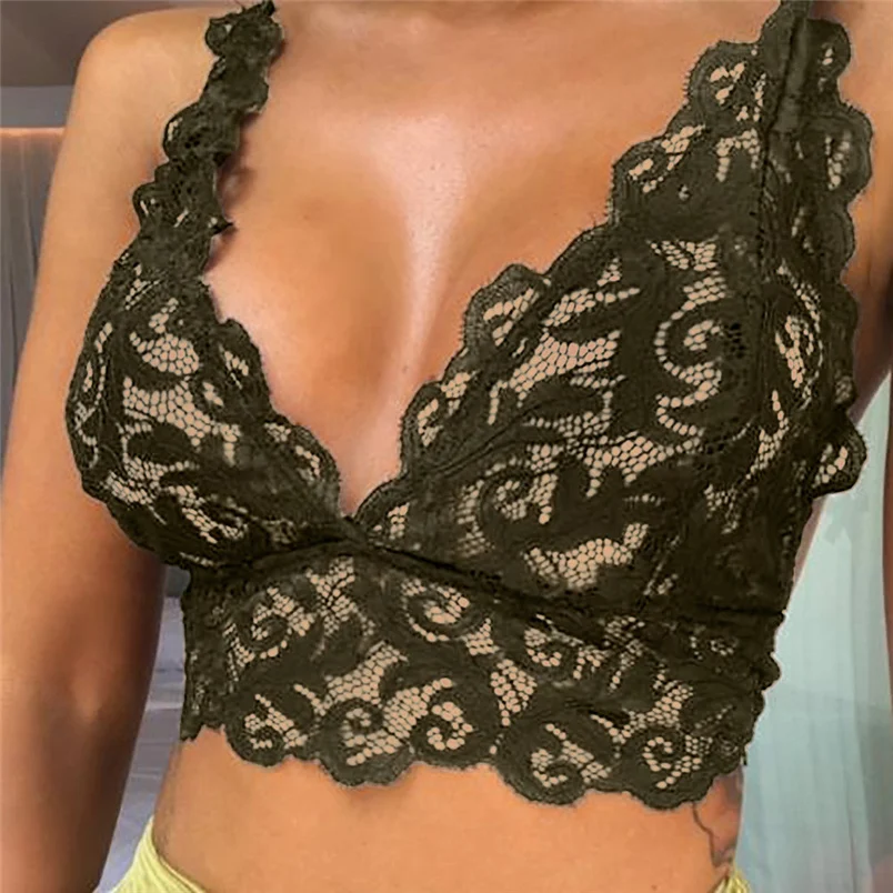 Fashion Women Lingerie Corset Sexy Lace Flowers Breathable Bralette Bralet Bra Mini Tank Cami Crop Underwear #J15 (1)
