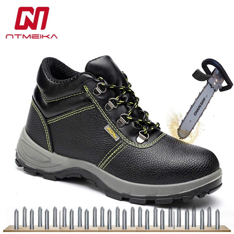 

High Quality Men Safety Shoes Steel Toe Safety Boots Breathable Oil-resistant Work Shoes Men Ankle Work Boots Size 36-46 MB-52