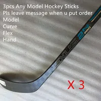 Хоккейная клюшка, опт, 3 шт./лот, различные модели, кривая, гибкая, углеродная хоккейная клюшка,, пользовательское имя игрока - Цвет: 3pcs hockey sticks