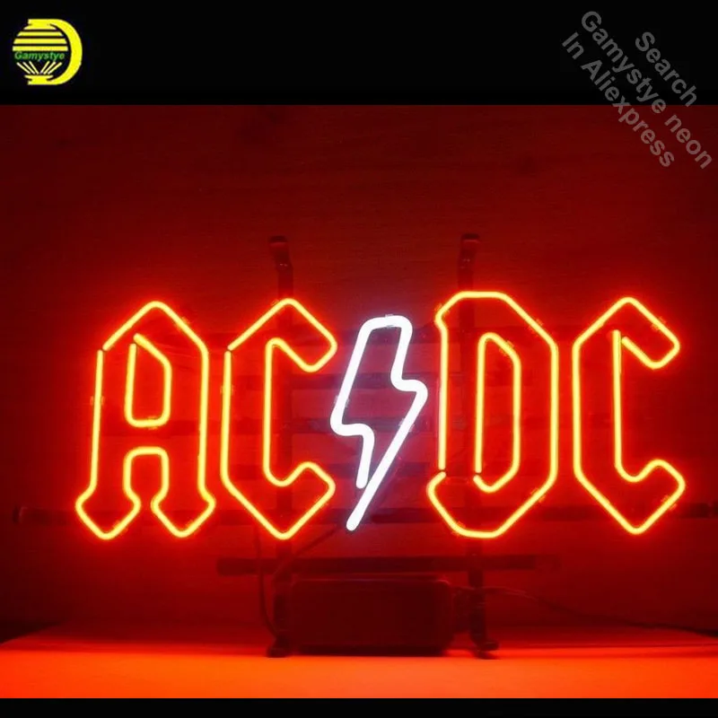 Neon Sign for Ac Dc Pinball Neon Tube sign handcraft Commercial windows Neon Flashlight sign Decorate Beer Bar pub game room