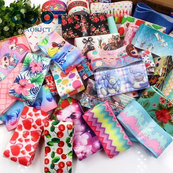 

OOOT BAORJCT,181207-1,10 style mix 38mm 10yards,Various geometric cartoon flowers,etc.grosgrain ribbon,DIY handmade materials