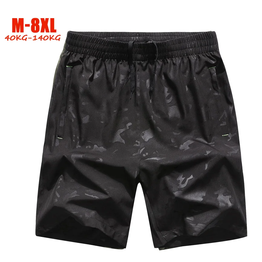 5XL 6XL 7XL 8XL Шорты мужчины Quick dry летние большие размеры мужские фитнес камуфляж