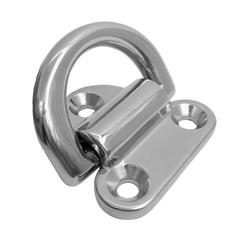 316 stainless steel D ring/ 6mm Folding Pad Eye Deck Lashing Ring Staple Cleat for Trailer Marine Boat