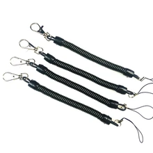 Новая пластиковая черная Выдвижная пружинная катушка спиральная тянущаяся цепь брелок автомобильное кольцо для ключей автомобиля
