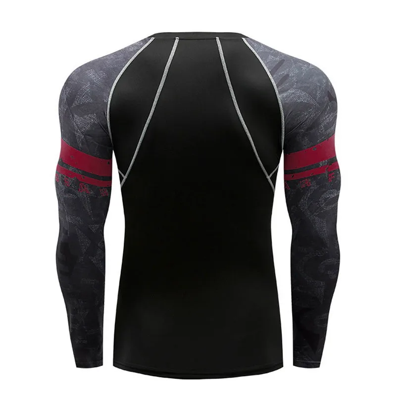 Мужская футболка Rashguard дышащий с длинным рукавом боксерские майки Muay Thai футболки фитнес-Спорт тенниска Bjj печать Тигр топы