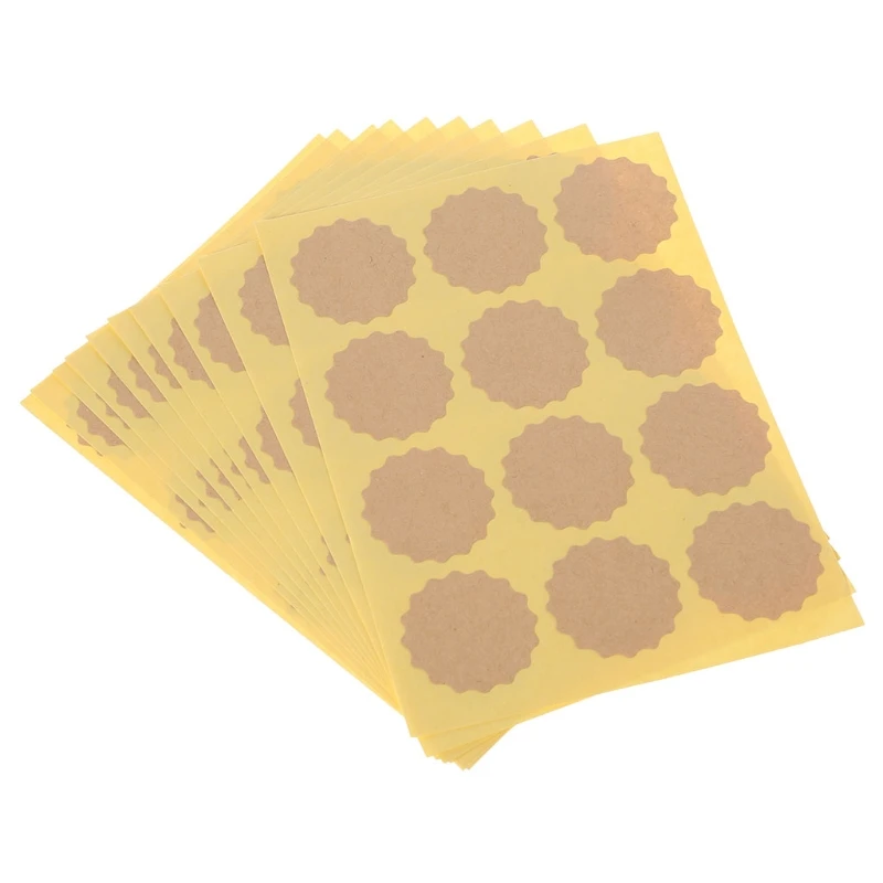 

120Pcs Blank Flower Craft Packaging Seals Kraft Sealing Sticker Label Paper DIY halloween or christmas gift