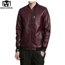 Miacawor Новая модная кожаная куртка для мужчин высокого качества PU пальто из искусственной кожи Jaqueta de couro Masculino плюс размер 5XL J462