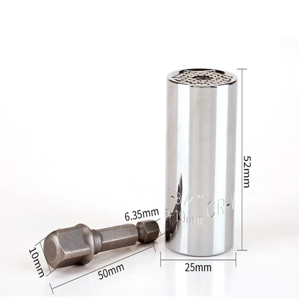 

LanLan Multi Socket Set 2PCS Universal Torque Wrench Socket Sleeve Head Kit 3/8 Extension Power Drill Ratchet Wrench Craft Piece