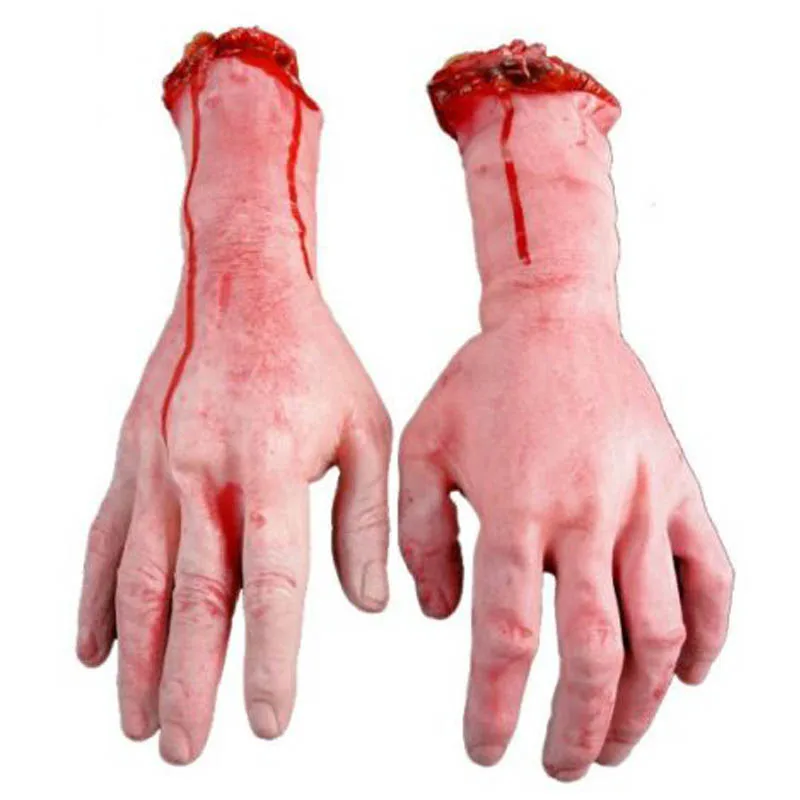 

Hot Sale 1PC Severed Scary Cut Off Bloody Fake Latex Lifesize Arm Hand Halloween Prop Hot