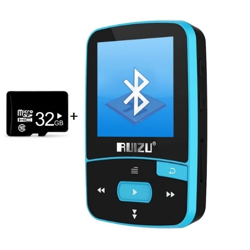 Ruidu X50 Спортивный Bluetooth MP3-плеер 8 Гб мини клип с экраном Поддержка FM, запись, электронная книга, часы, шагомер vFzsSS29bp - Цвет: blue with 32gb