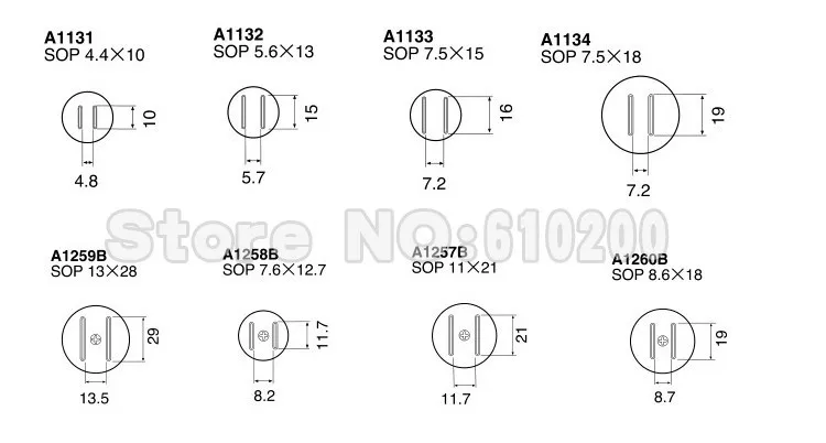 8 шт./компл. A1131B/A1132B/A1133B/A1134B. СОП серия BGA сопло для 850/852 горячего воздуха паяльная станция SMD-SAIKE ATTEN